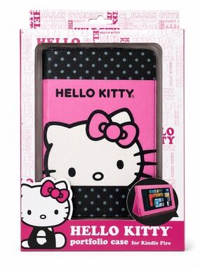 Hello Kitty Pink White Graphic Kindle Fire Portfolio Case